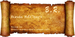 Bunda Róbert névjegykártya